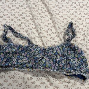 Floral Blue Women's Bandeau Top